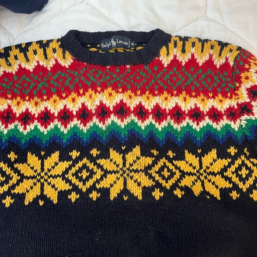 Women’s Size Small Vintage Ralph Lauren 100% hand knit wool sweater